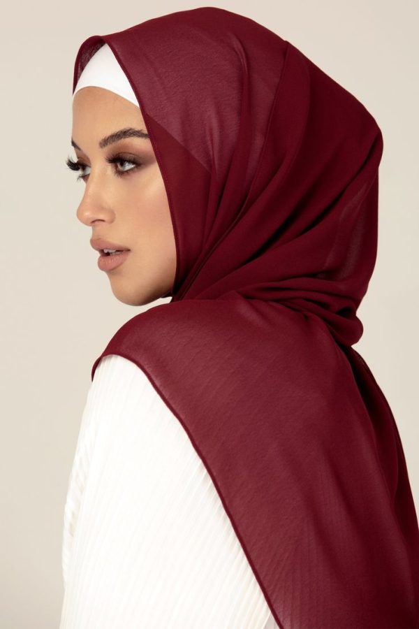 Soft and breathable Brown Georgette Crepe Hijab with a crinkle chiffon texture, perfect for modest fashion, everyday wear, and special occasions.