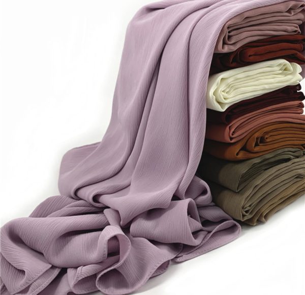 Soft and breathable Brown Georgette Crepe Hijab with a crinkle chiffon texture, perfect for modest fashion, everyday wear, and special occasions.