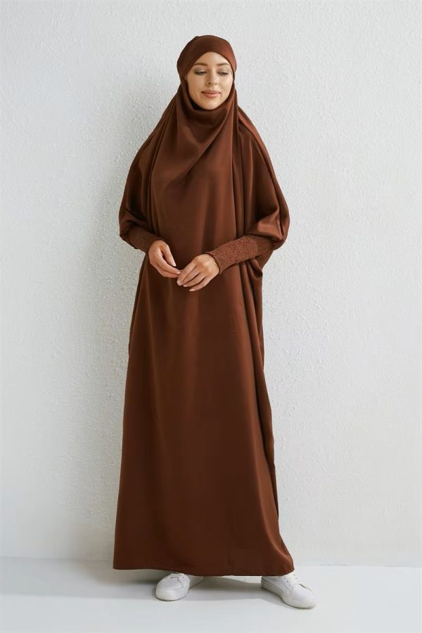 Premium Full-Length Jilbab with Smokey Sleeves – Modest Islamic Dress, Lightweight & Elegant for Daily Wear & Prayer